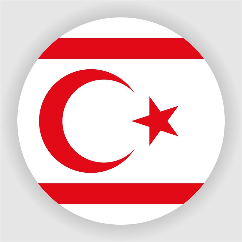 Turkse Republiek Noord-Cyprus plat afgeronde nationale vlag pictogram vector