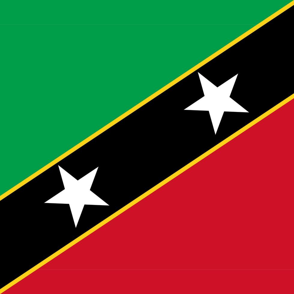 heilige kitts en nevis vierkante nationale vlag vector