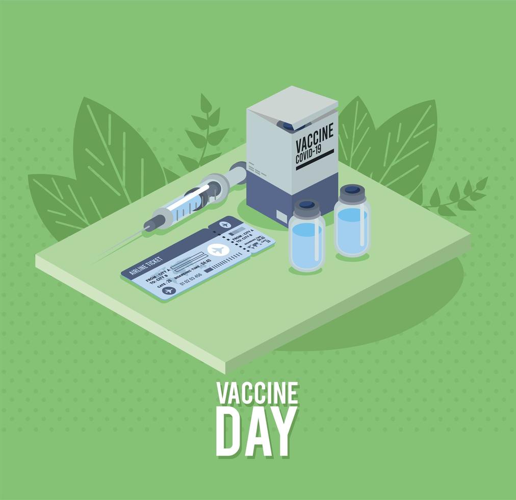 vaccin dag isometrisch vector