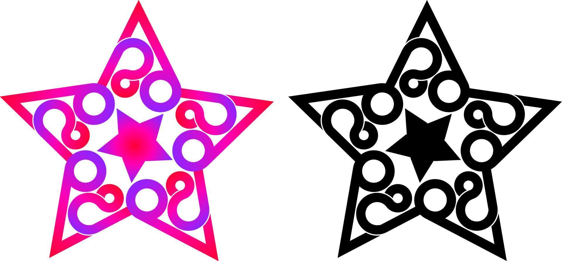 eenvoudig en elegant ster en mensen vector logo-ontwerp