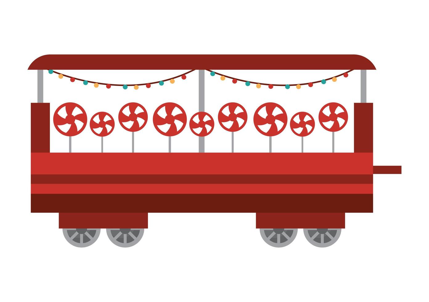 kerst trein decoratieve wagen vector