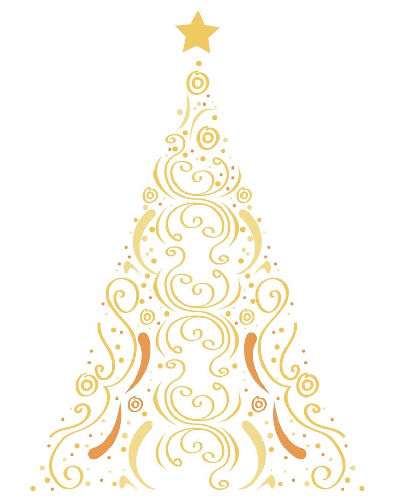 kerst gouden boompijnboom vector