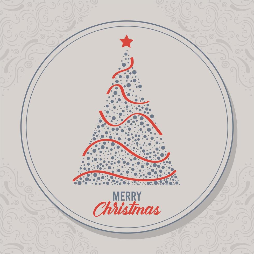 kerstboom cirkelvormig frame vector