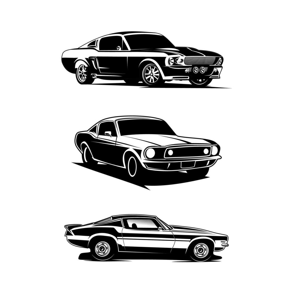 muscle car silhouet vector