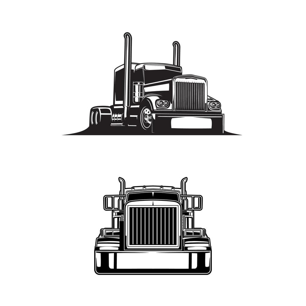 semi vrachtwagen silhouet vector