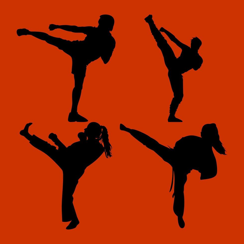 een set karate-illustraties vector