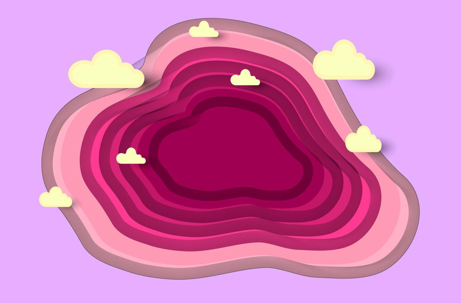 papier gesneden cirkel wolken roze en paarse kleur achtergrond, het beste 3D-beeldeffect voor uw achtergronden, kaarten en wallpapers vector