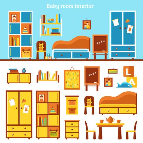 Babykamer meubels Infographics vector