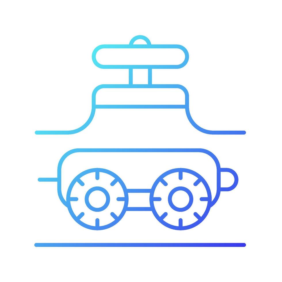 pijp-inspecterende robots gradiënt lineaire vector pictogram. robot crawler. automatische pijpleidinginspectie. gas industrie. dunne lijn kleur symbool. moderne stijlpictogram. vector geïsoleerde overzichtstekening