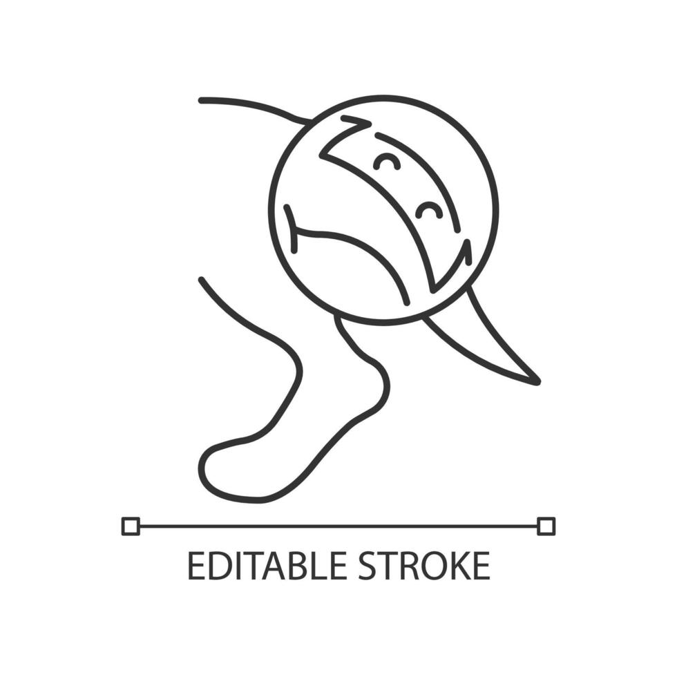 ringworm lineaire pictogram. huidinfectie. schimmelziekte bij dieren. haaruitval dat ziekte veroorzaakt. dunne lijn aanpasbare illustratie. contour symbool. vector geïsoleerde overzichtstekening. bewerkbare streek