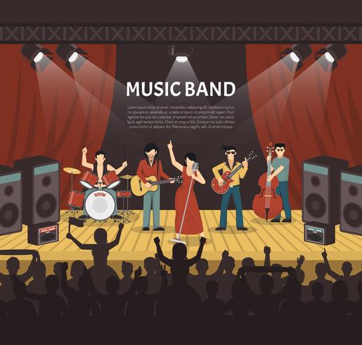 Popmuziek Band Vector Illustratie