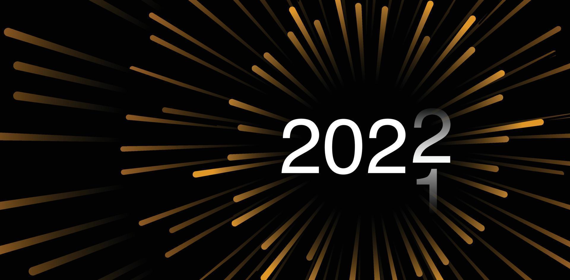 2022 gelukkig nieuwjaar banner, viering vuurwerk, countdown nummer vector