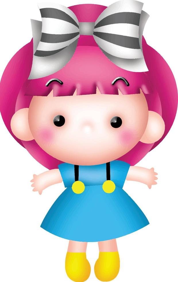 meisje cartoon vector clipart schattig kawaii