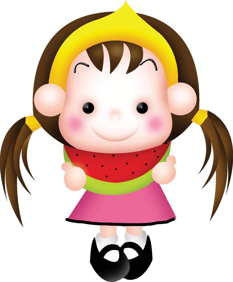 meisje cartoon vector clipart schattig kawaii