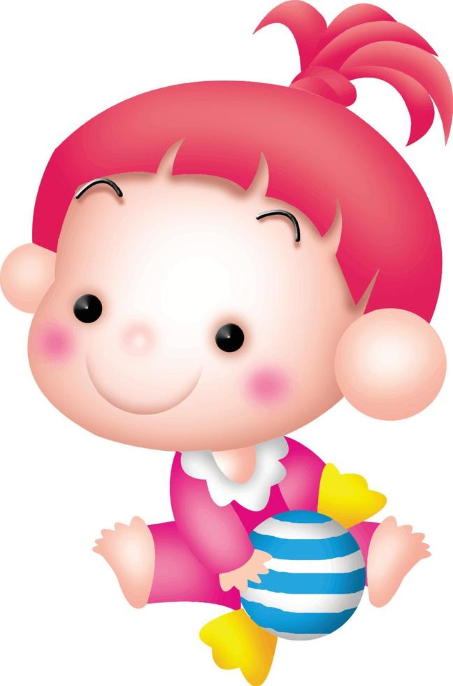 meisje cartoon vector clipart schattig kawaii