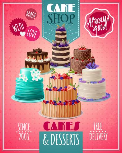 Gebakken Cakes Poster vector