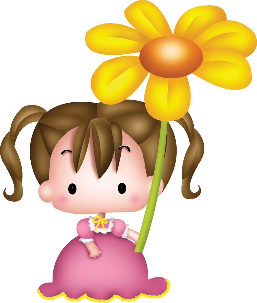 meisje cartoon vector clipart schattig kawaii