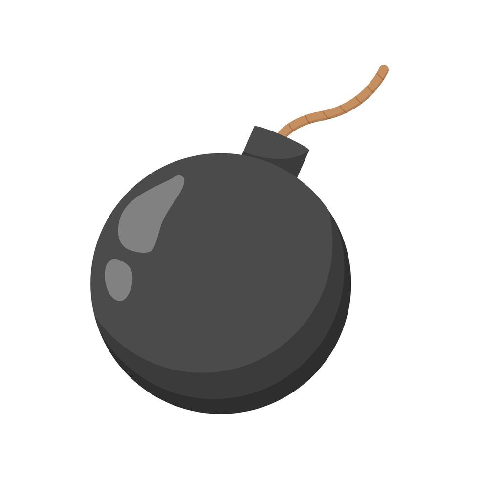 zwarte bom geïsoleerd op een witte achtergrond. platte vectorillustratie vector