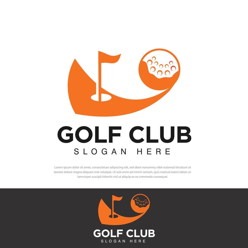 logo ontwerp sport golfbaan illustratie, symbool, sjabloon, pictogram, golf vector