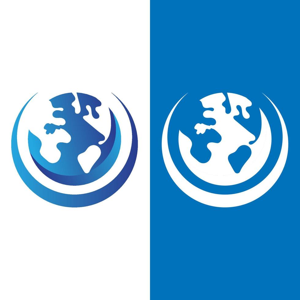 wereldbol logo vector ontwerpsjabloon