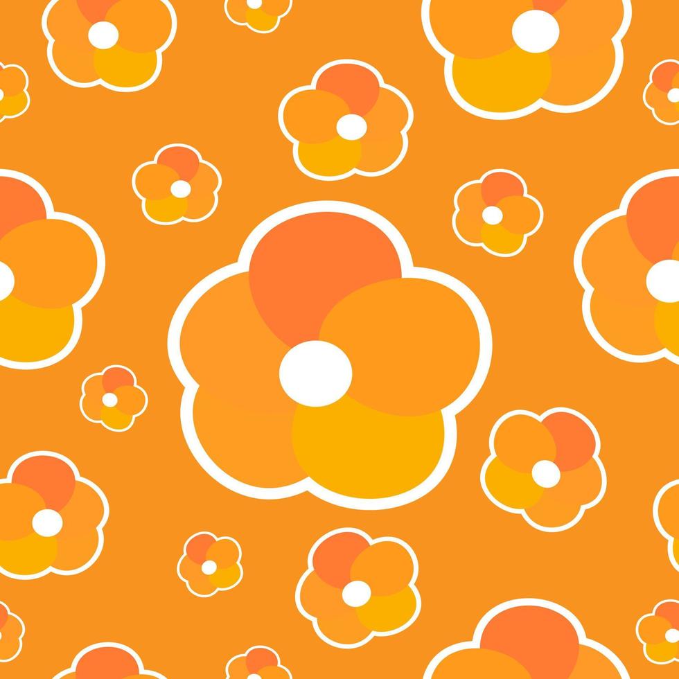 naadloze vector patroon bloemen achtergrond oranje bloemen mooie eenvoudige illustratie