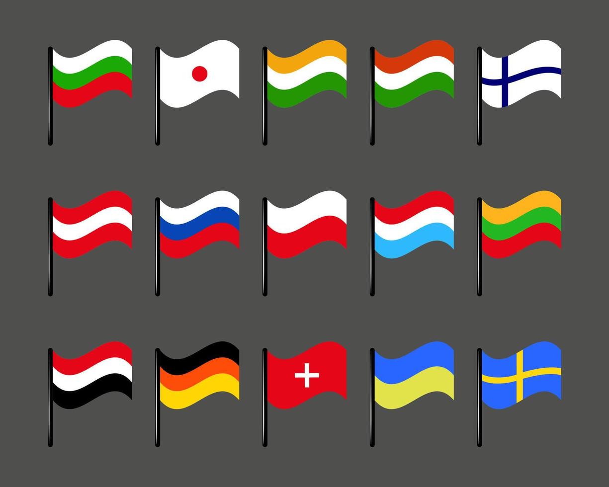 collectie landvlaggen vector