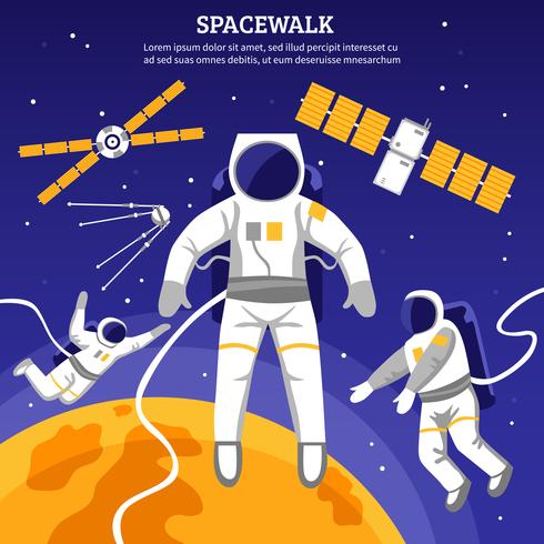 Vlakke astronauten illustratie vector