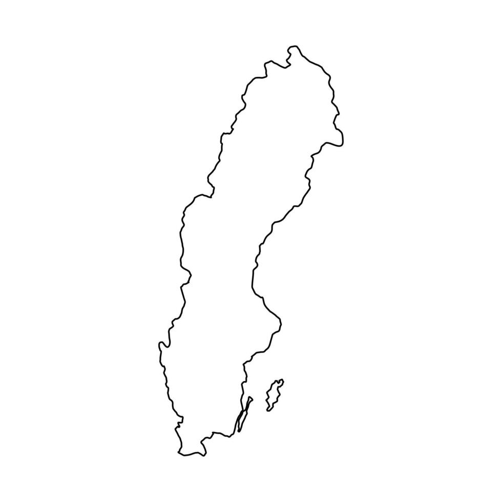 zweden kaart op witte achtergrond vector