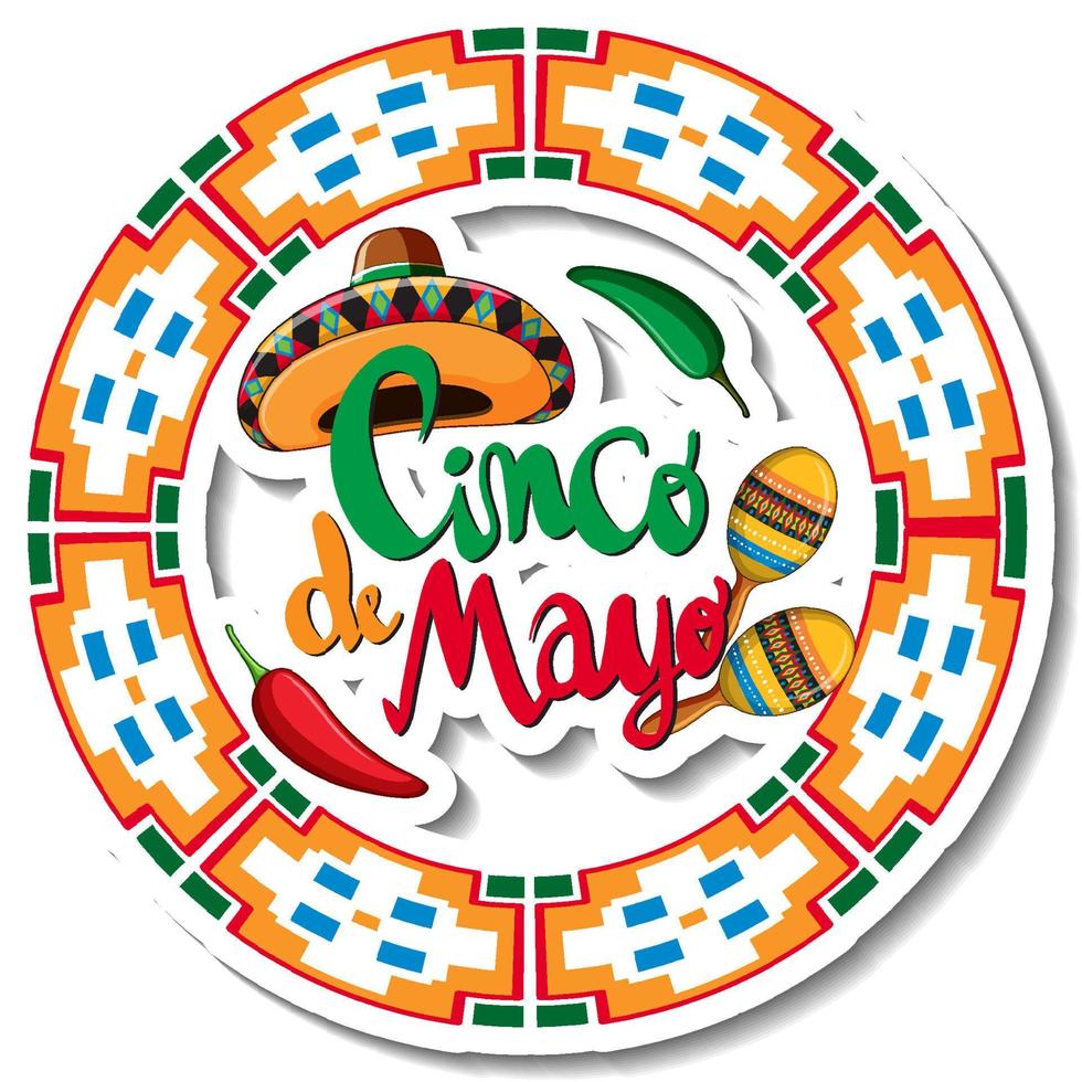 cinco de mayo badge sticker vector