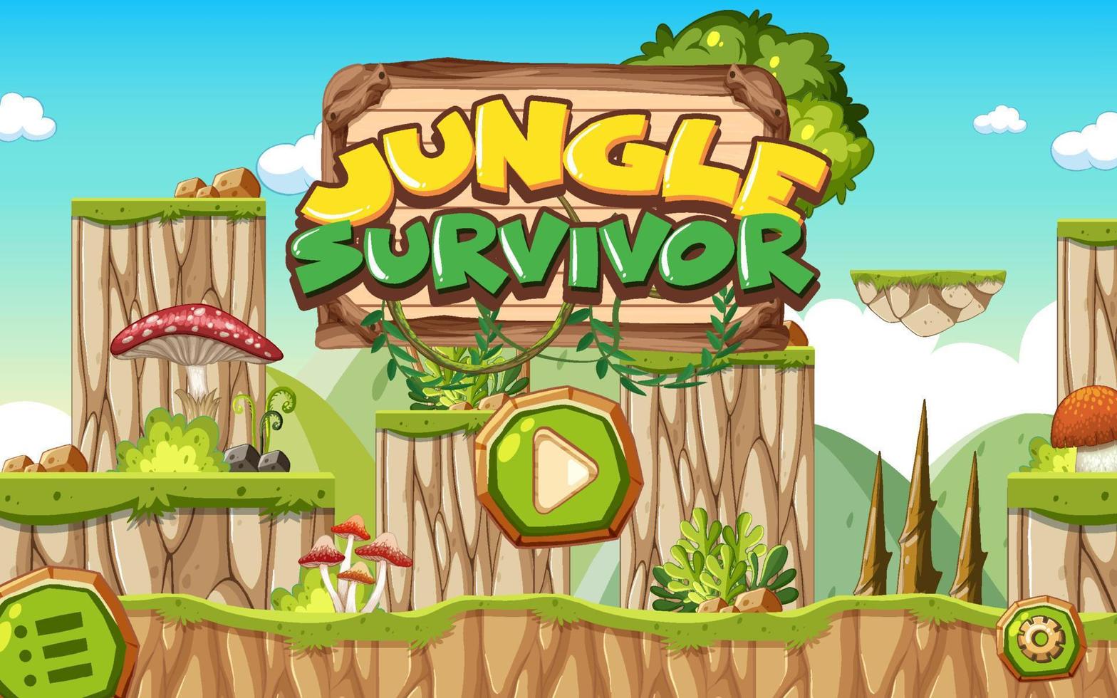 een gamesjabloon jungle scene vector