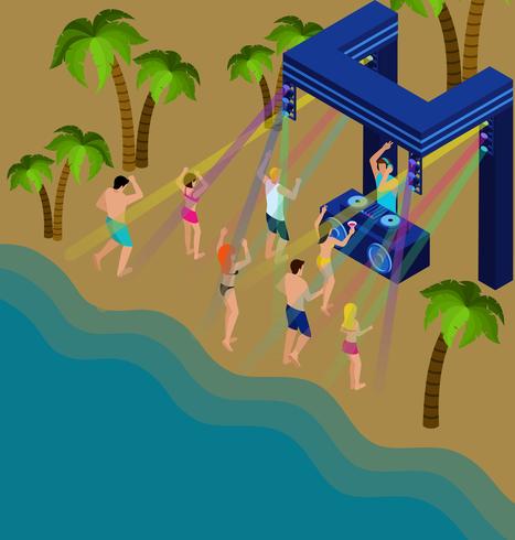 Dansen op het strand illustratie vector