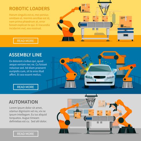 Automatisering Banners Set vector