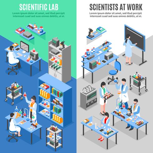 Science Lab verticale banners vector