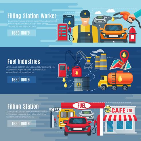 Benzinestation Banners Set vector