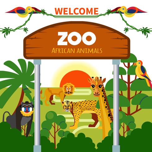 Zoo Afrikaanse dieren vector