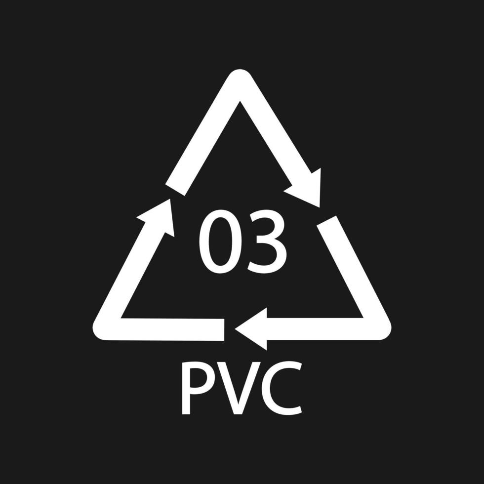 hoge dichtheid polyethyleen 03 pvc zwart pictogram symbool vector