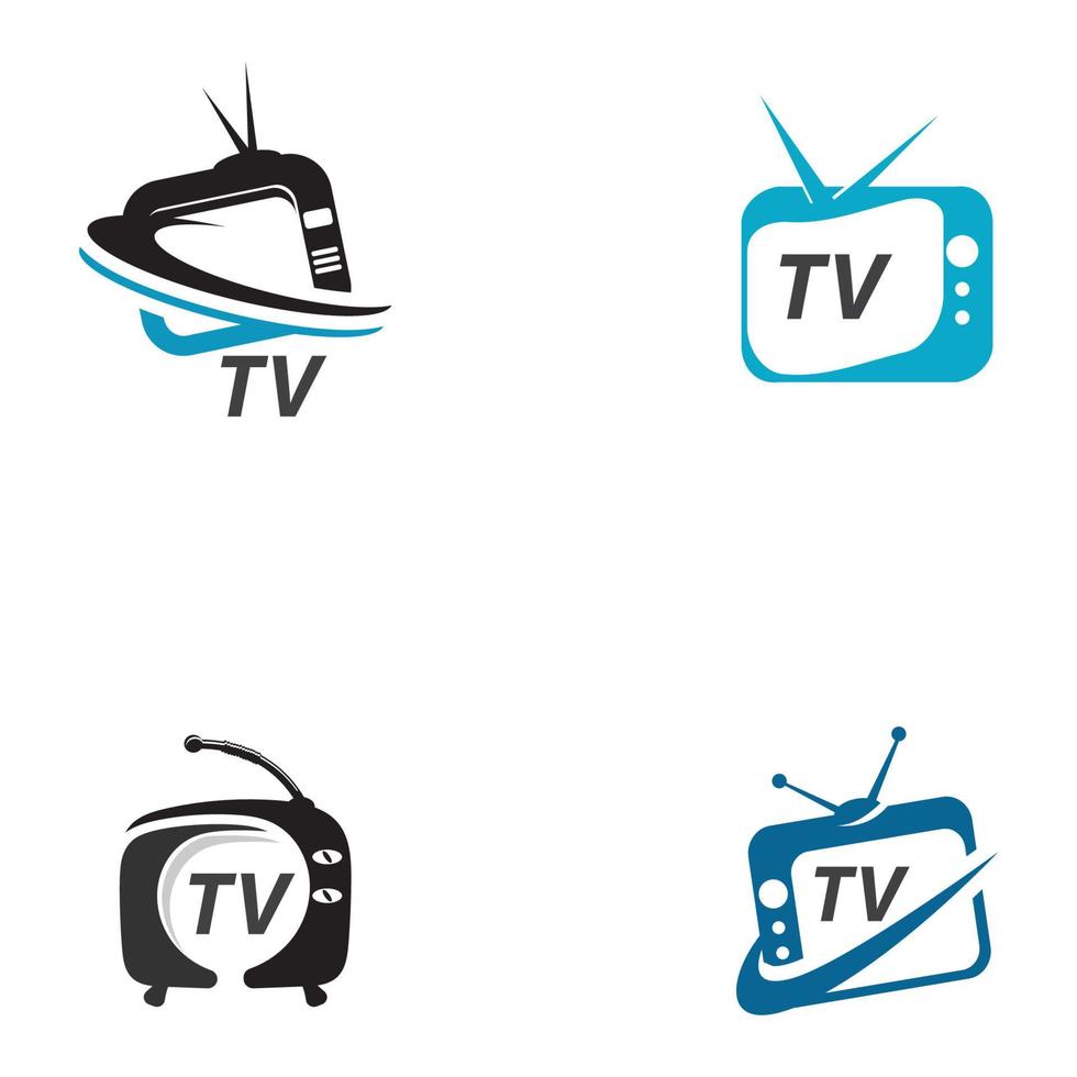 tv of televisie slimme pictogram logo vector ontwerpsjabloon