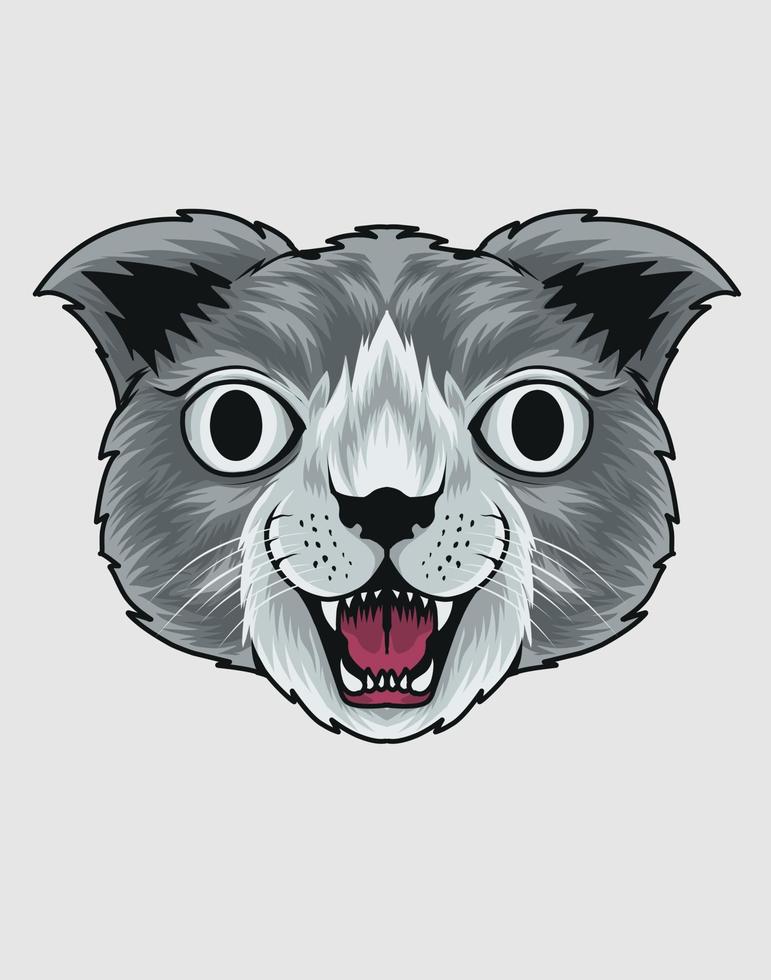 illustratie vector schattige kat hoofd