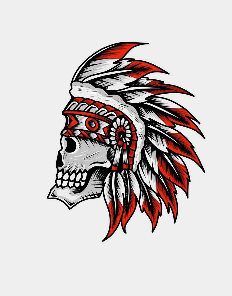 illustratie vector Indiase apache schedel