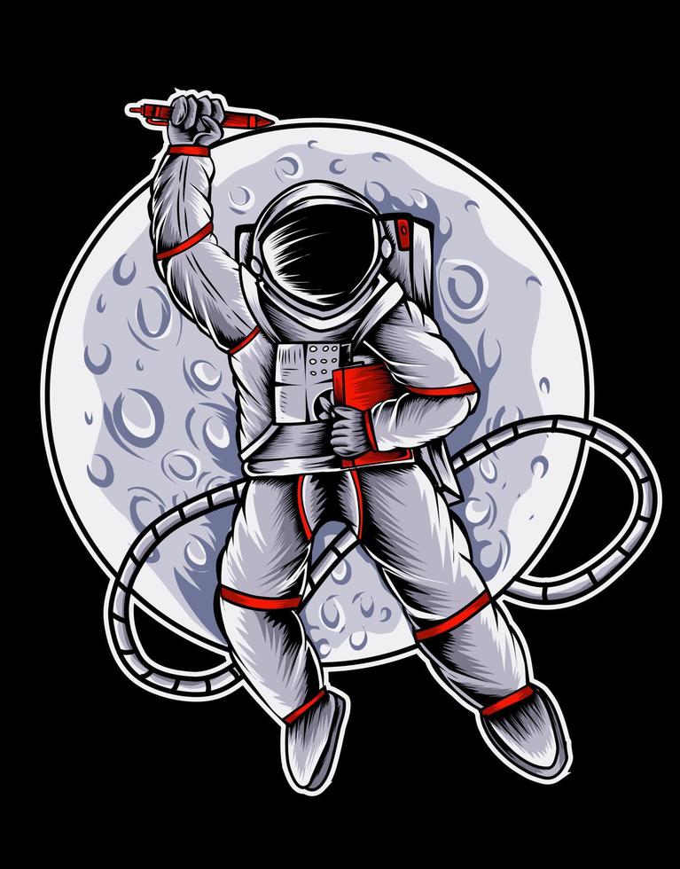 illustratie vector astronaut met maan