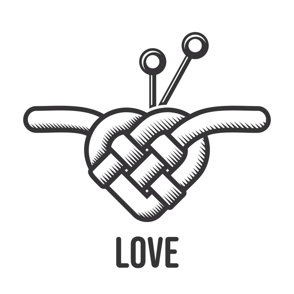 garen hart liefde concept lijntekeningen ontwerp clipart vector