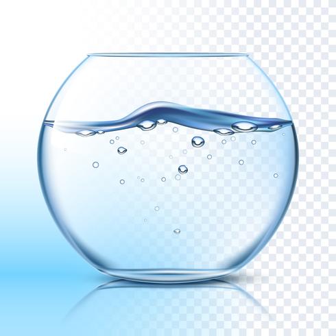 Fishbowl met Water Flat Pictogram vector