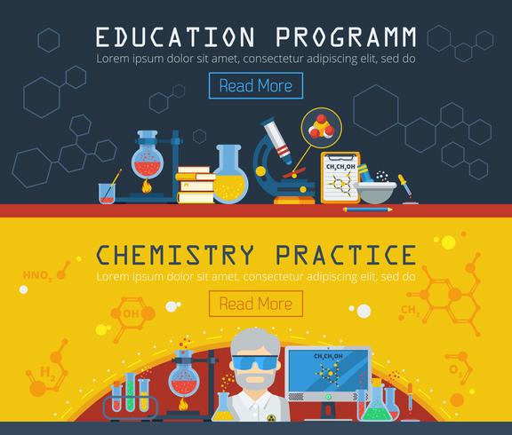 Twee chemie horizontale banners vector