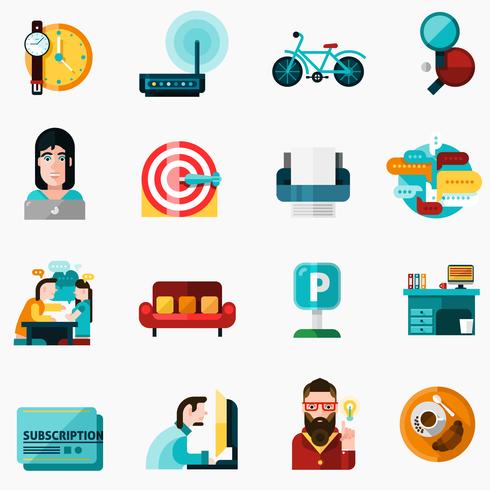 Coworking Icons Set vector