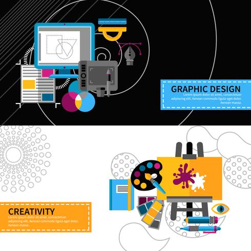 Creatieve ontwerper Banners Set vector