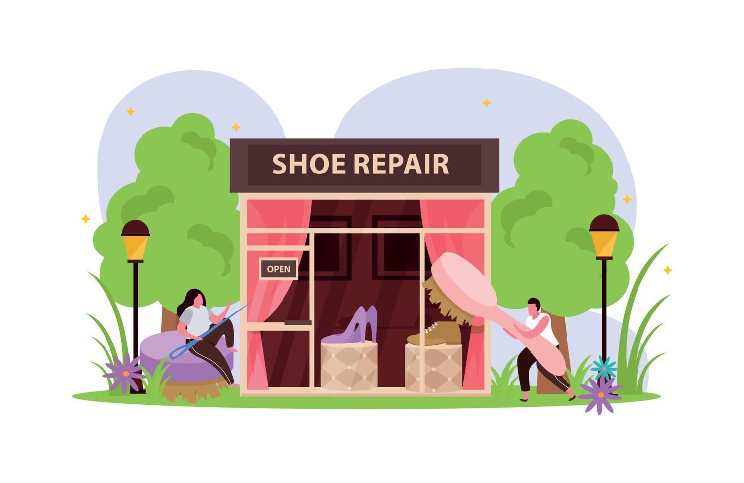 schoenen reparatie samenstelling vector