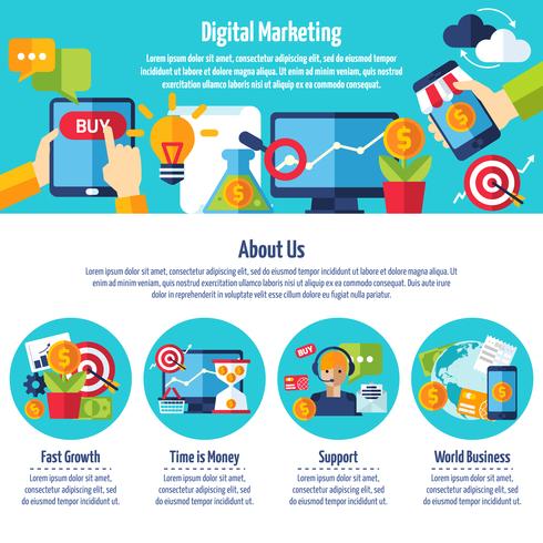 Digitale marketing website vector