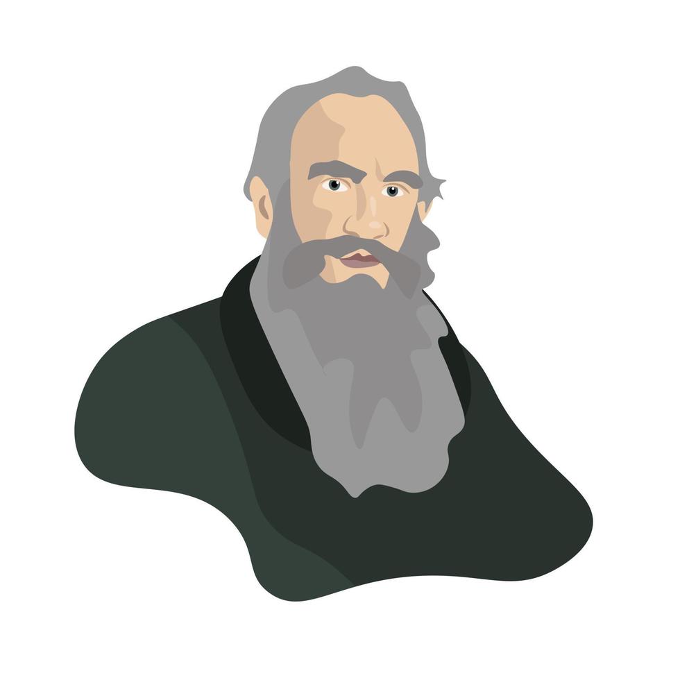 portret van een oude wijze grootvader met een grijze baard in vector