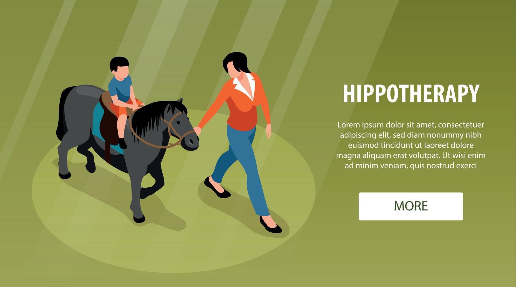 hippotherapie horizontale banner vector