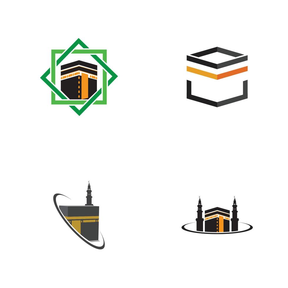 Kaaba Mekka symbool logo illustratie ontwerpsjabloon vector